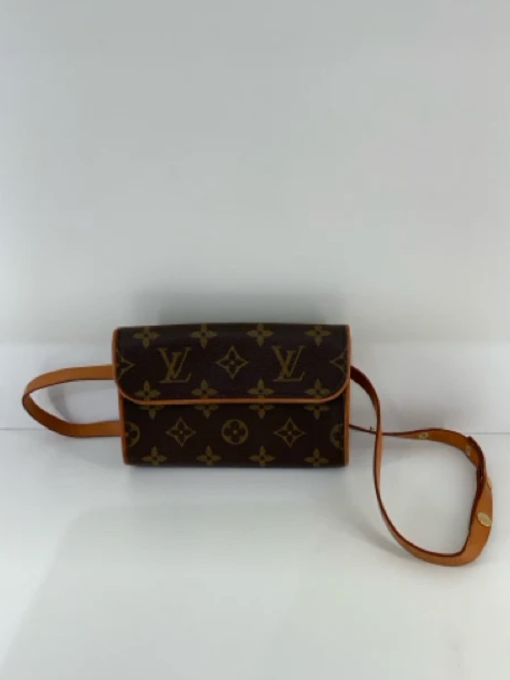 Vintage Louis Vuitton Coated Canvas Brown Mini Poucette Florentine FL0052